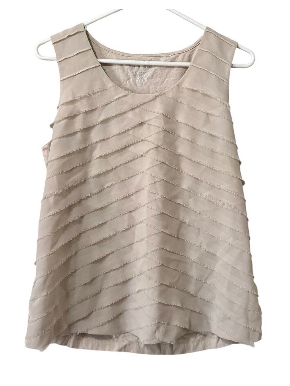 Chicos By Chicos Women Size 1 Pleated Tiered Sleeveless Top Lightweight Formal